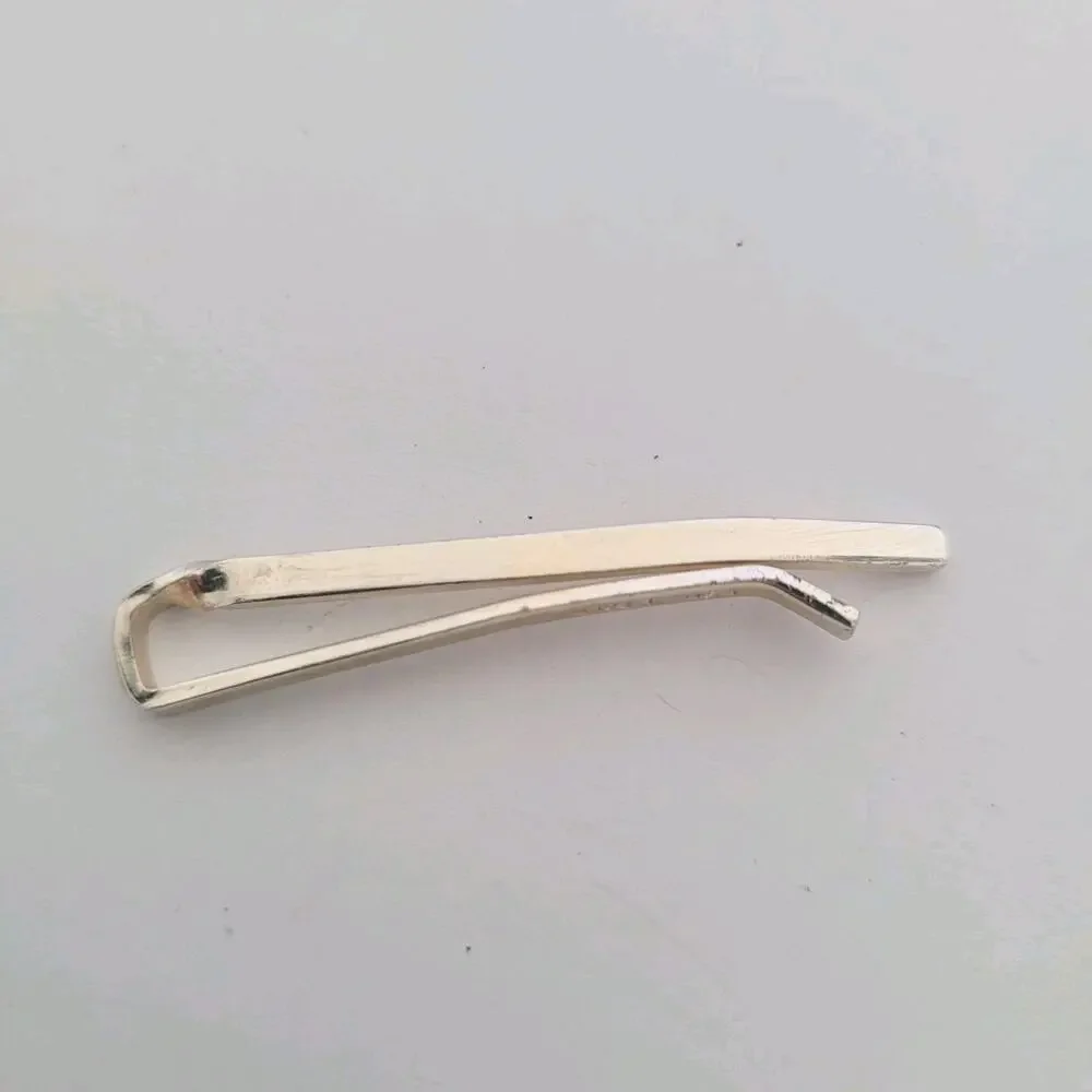 KSD‎ Low Gold Tie Bar Clip Stick Clasp Retro Vintage Small Minimalistic
